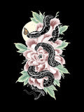 TEMPTATION- Serpent and Peony Art Print (11”X17”)