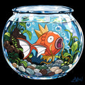 FISH BOWL- Magikarp Inspired Fan Art Print (8”x8”)