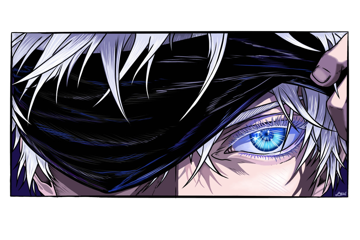 SIX EYES- Satoru Gojo Jujutsu Kaisen Fan Art Print- Light Version and Dark Version (8.5”x14”)