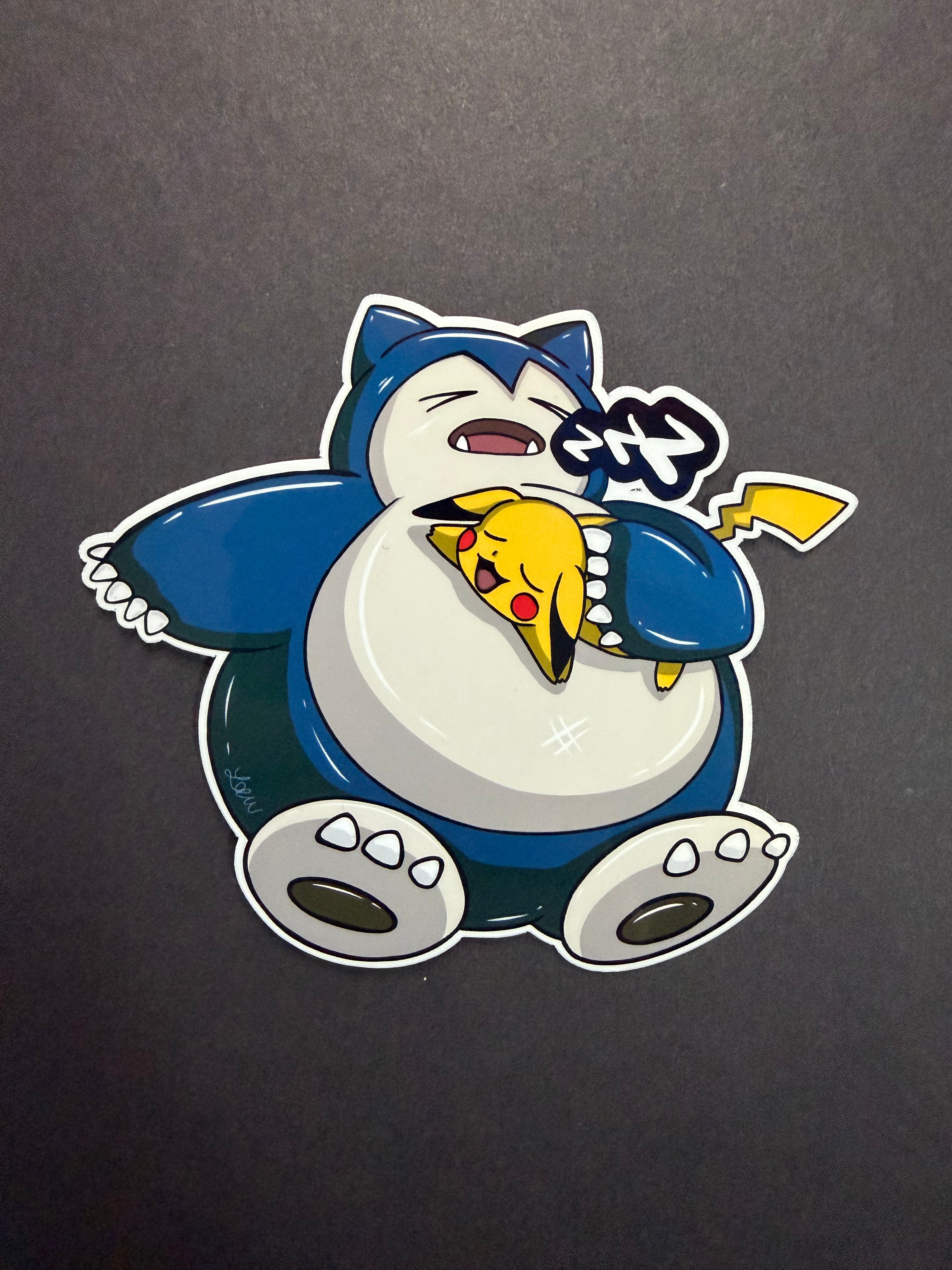 NAP TIME- Snorlax and Pikachu Inspired Vinyl Sticker