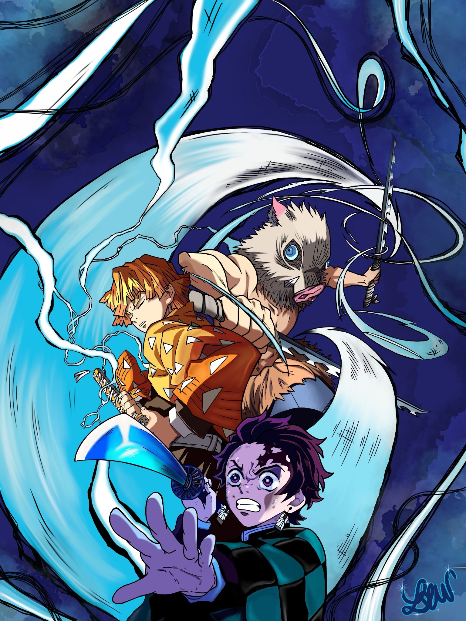 UNBREAKABLE BONDS- Demon Slayer Fan Art Print (18”x24”)