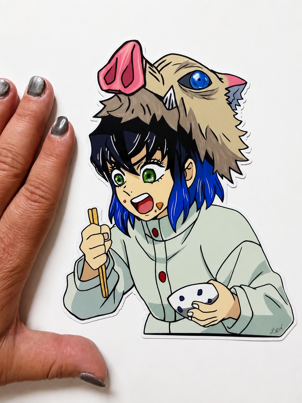 NOM NOM- Inosuke Inspired Vinyl Sticker