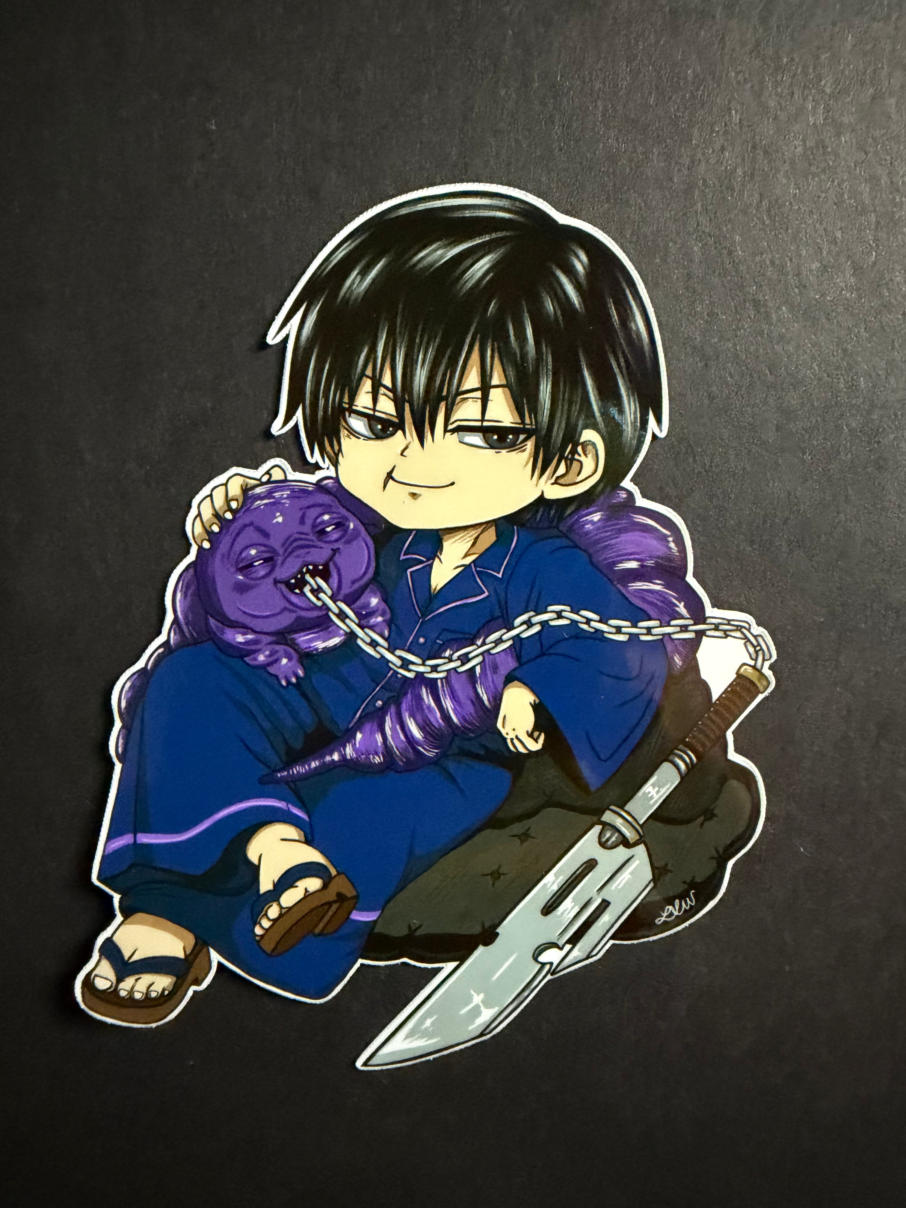 WORM & FUZZY- Toji Fushiguro Inspired Vinyl Sticker