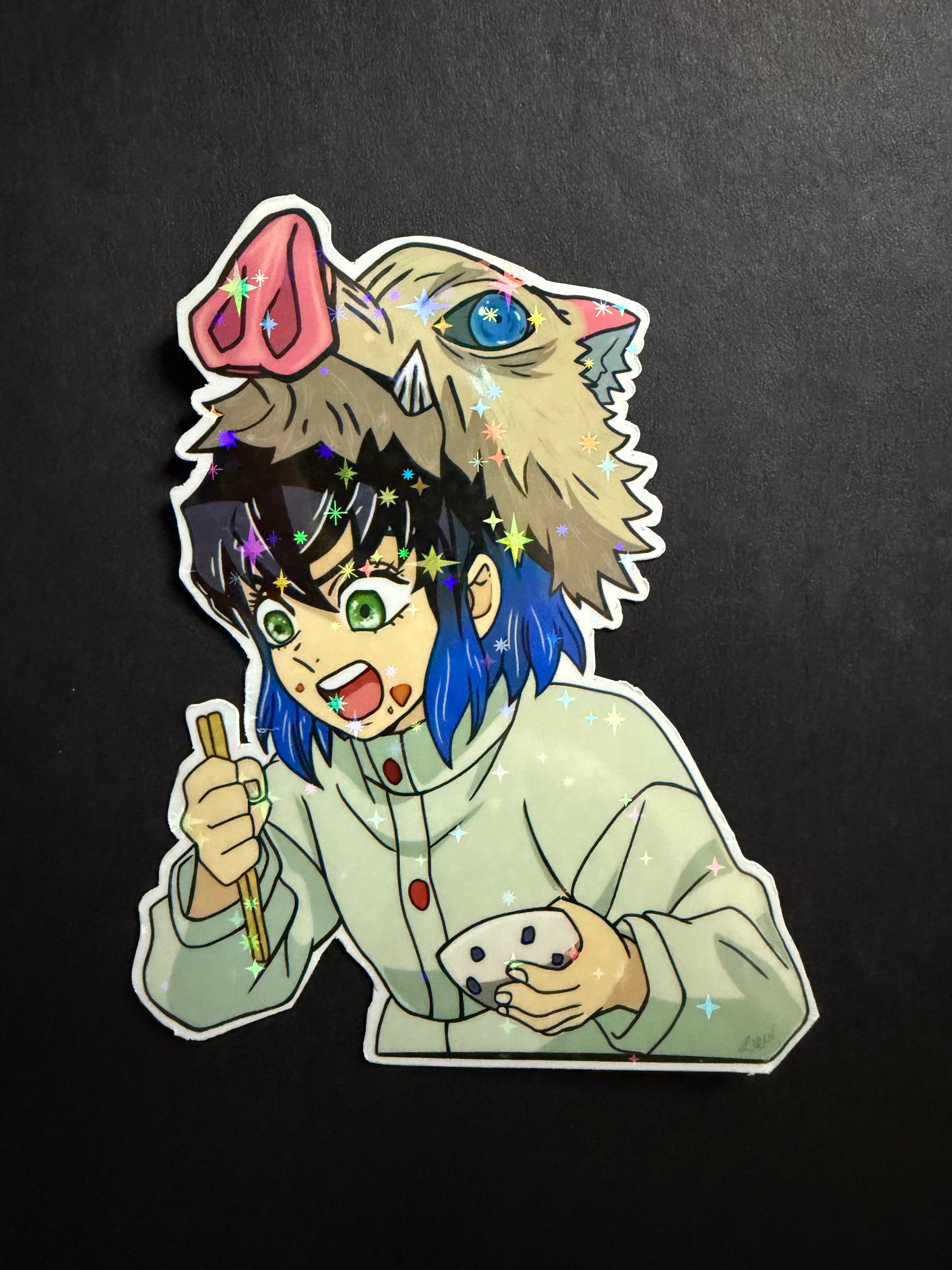 NOM NOM- Inosuke Inspired Vinyl Sticker