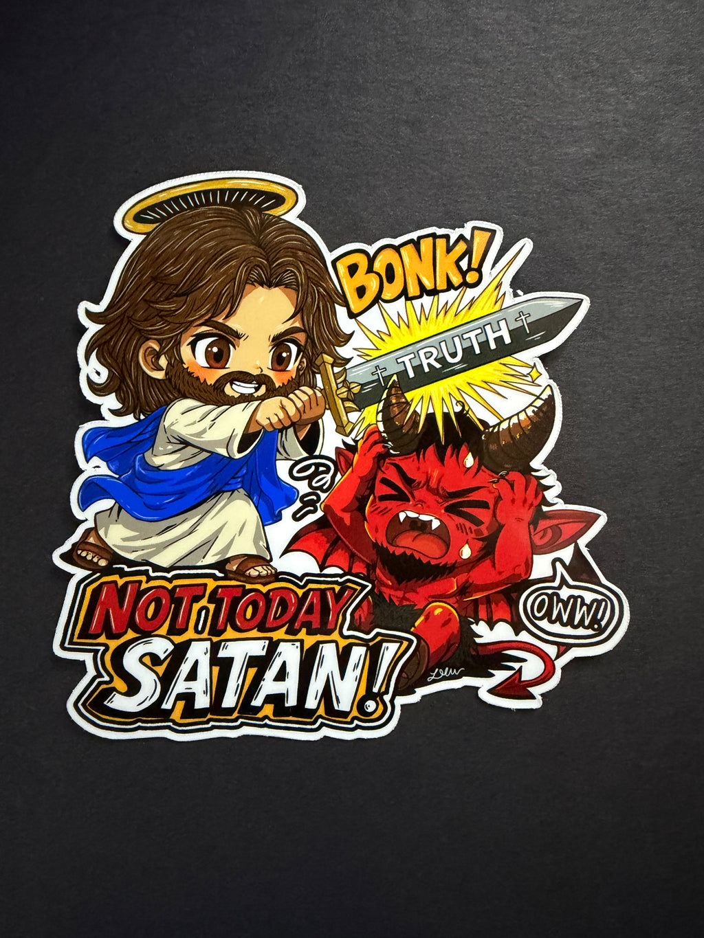 NOT TODAY SATAN- Jesus Vinyl Sticker 3.5”
