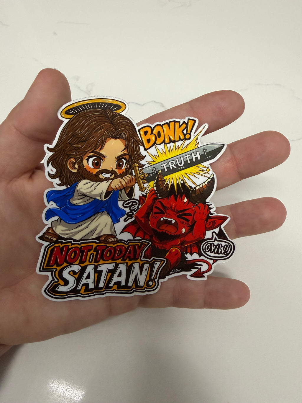 NOT TODAY SATAN- Jesus Vinyl Sticker 3.5”