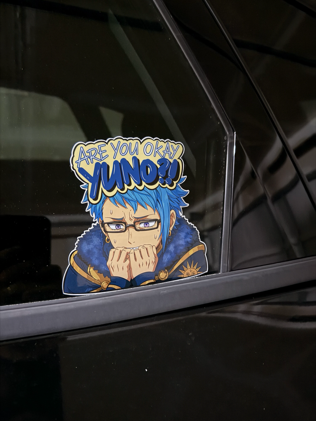 NOT BECAUSE I CARE OR ANYTHING- Klaus Inspired Vinyl Peeker Sticker (5”)