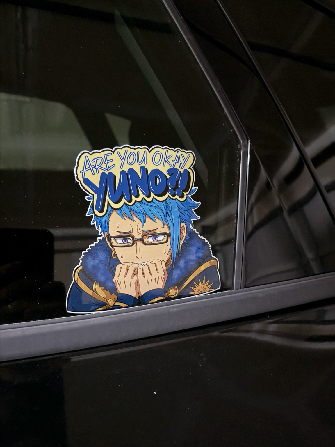 NOT BECAUSE I CARE OR ANYTHING- Klaus Inspired Vinyl Peeker Sticker (5”)