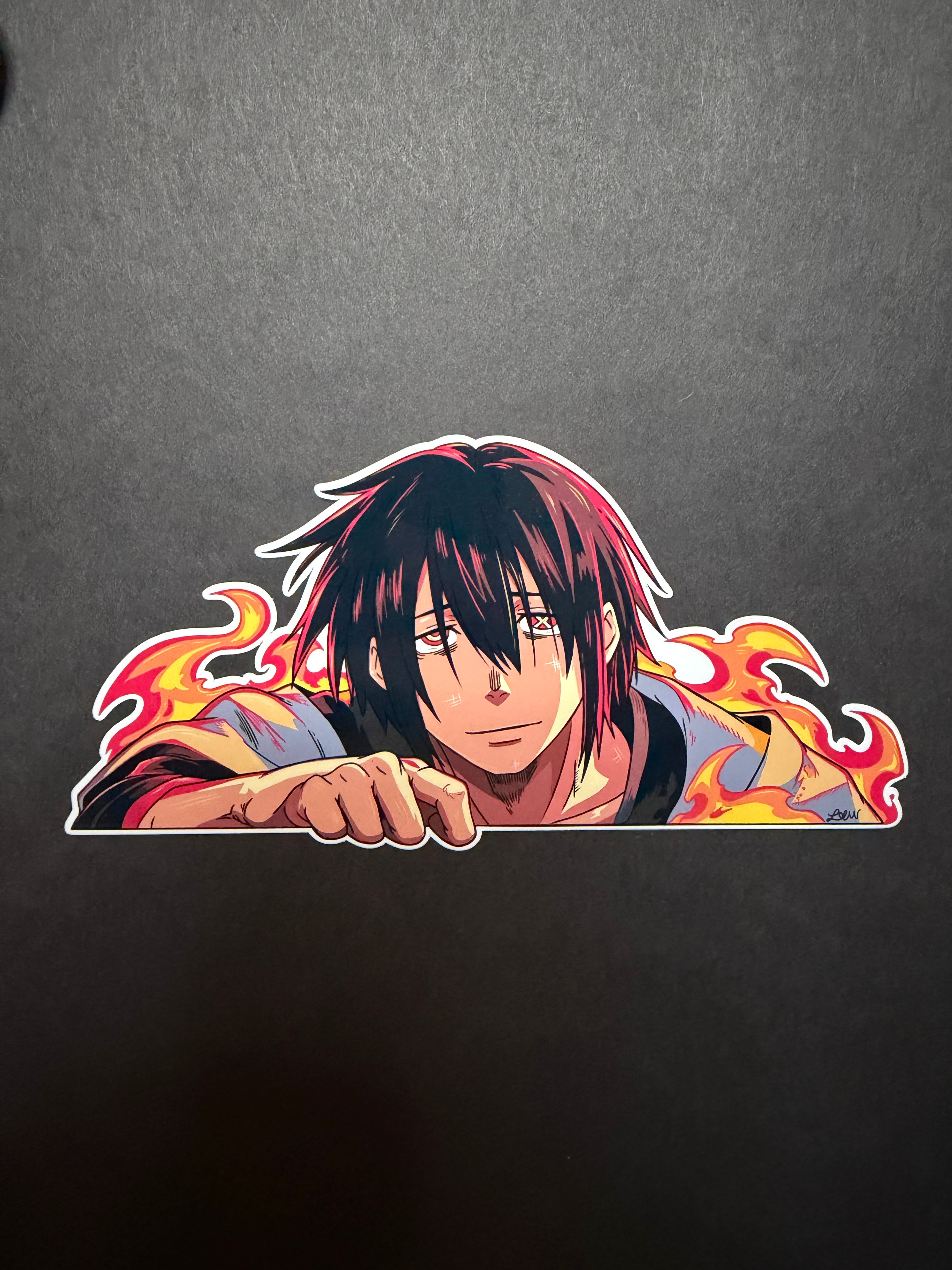 WAKA- Benimaru Inspired Peeker Sticker (6”)
