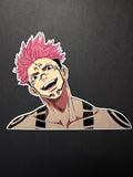 UNHINGED- Sukuna Inspired Vinyl Peeker Sticker (5.5”)