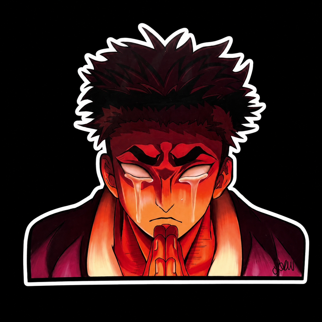 STONEHEART PRAYER- Gyomei Himejima Inspired Vinyl Peeker Sticker (5")